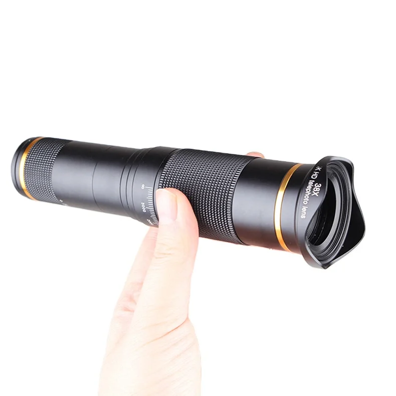 

38X 4k HD Mobile Phone Camera Lens Monocular Telescope Telephone Zoom Lens With Tripod