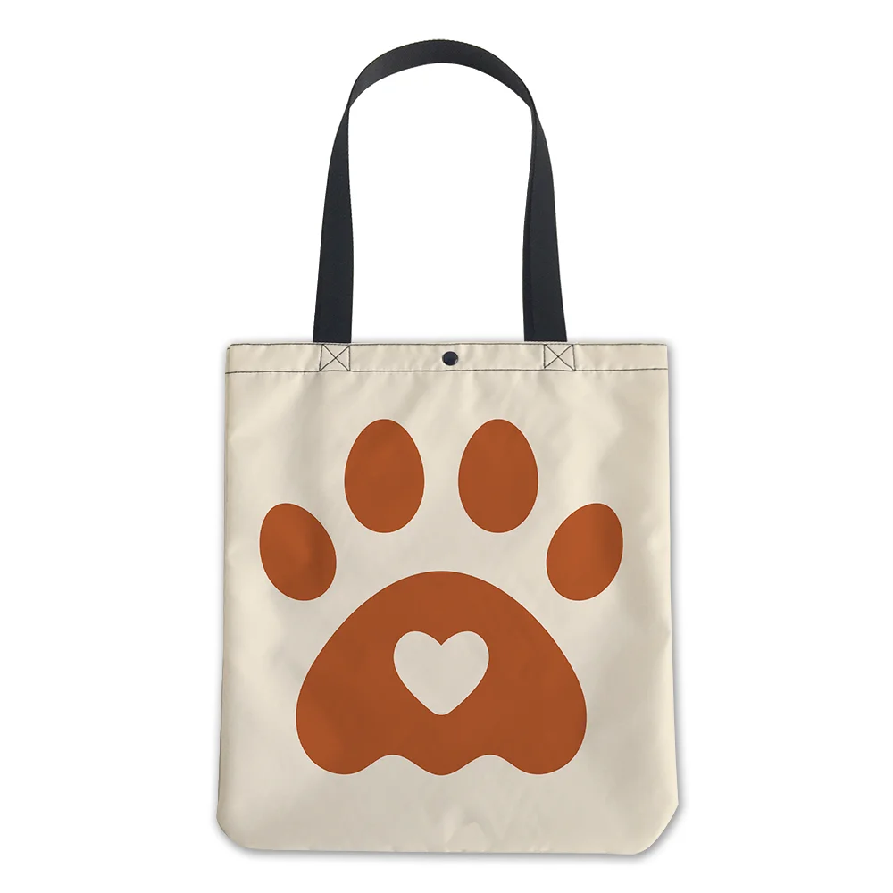 

2022 New Factory Price Designer Fashion Cute Cat Paw Logo Sublimation Print Eco Friendly Foldable Reusable Tote Shopping Bag