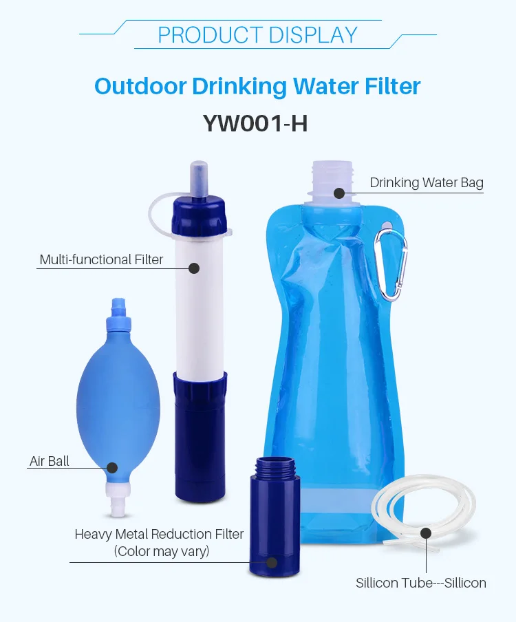 
outdoor water purifier water filter straw portable water filtration system 