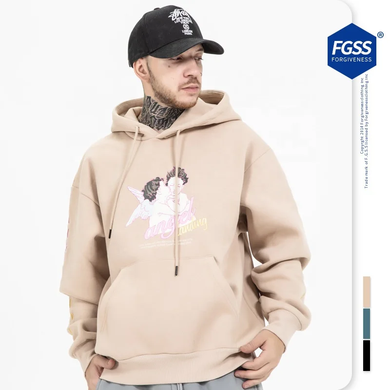 

Factory High Quality Cotton Sweatshirt Custom Hoddie Brand Print Logo Rhinestone Embroidery Mens Hoodies, Black