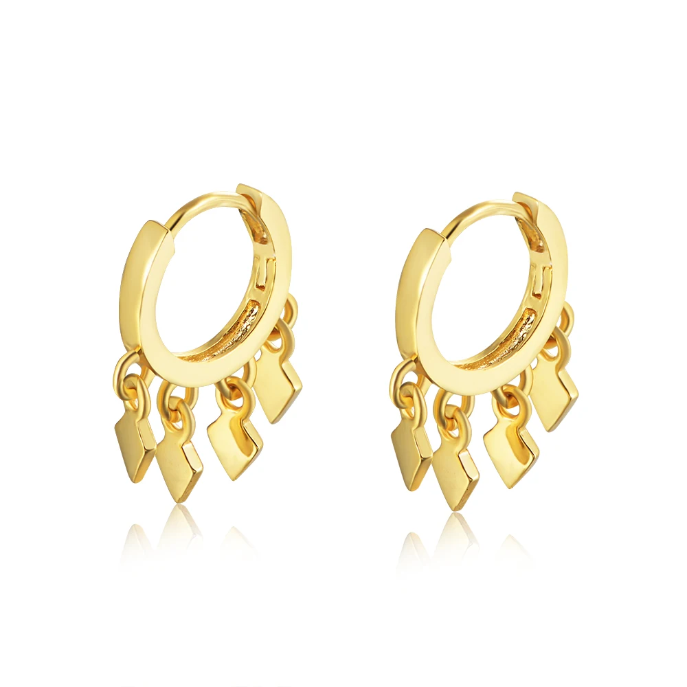 

Fashion Huggie Earrings Dangle Gold Plated 925 Sterling Silver Hoop Geometric Aretes Jewelry