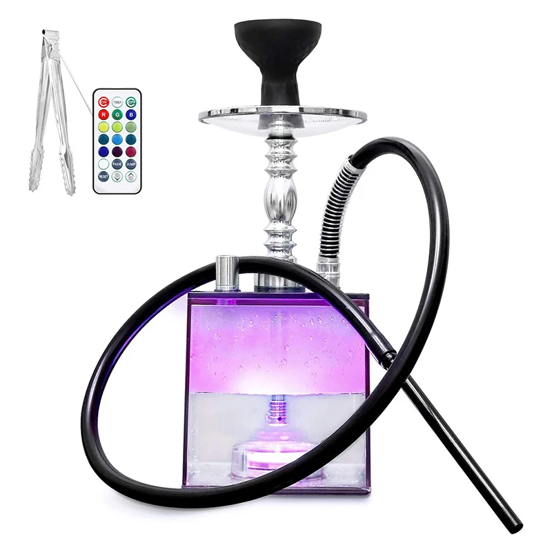 

Amazon Best Seller Square Acrylic Hookahs with Everthing Multicolor LED Light Hookah Set, Assorted colors