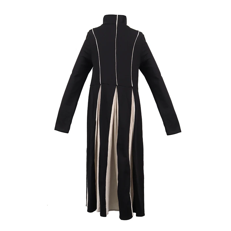 

2021 black and white stitching long-sleeved dress world-weary funeral skirt fried street design, Customized color