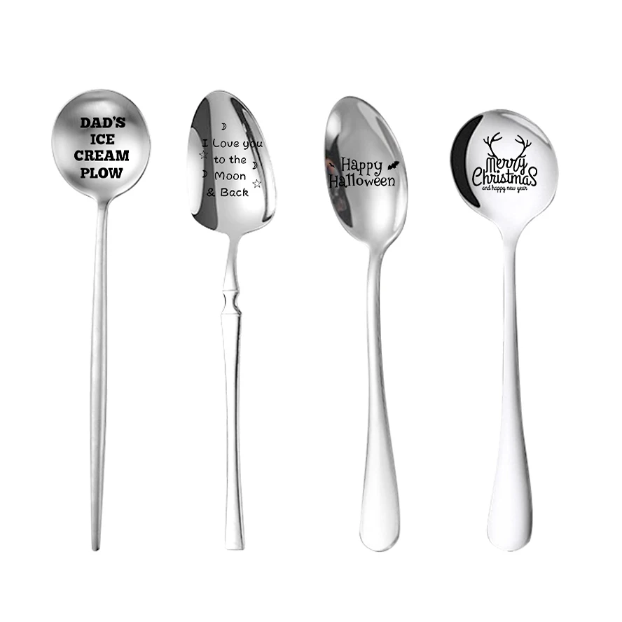 

Amazon 2022 Popular Custom Small Long Handled 304 Stainless Steel Teaspoon Metal Dessert Tea Spoon, Silver