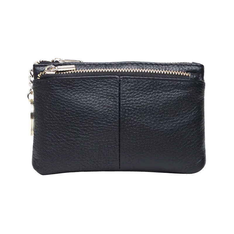 

Genuine Leather Coin Purse Female New Style Euro Fashion Trend Cowhide Zipper Card Coin Bag Mini Wallet, 4 colors