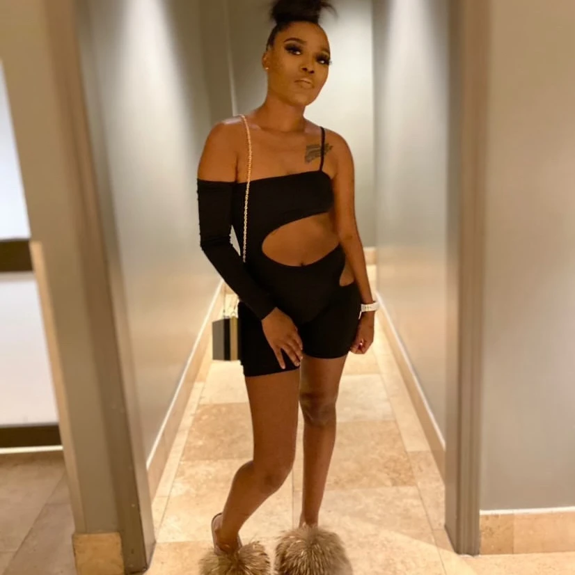

Irregular Single Sleeve One Piece Bodycon Sexy Cut Out Womens Jumpsuits Summer Jumpsuit 2021 Rompers Women Streetwear