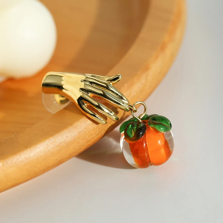 

Aimgal Jewelry Simple glass persimmon earrings female