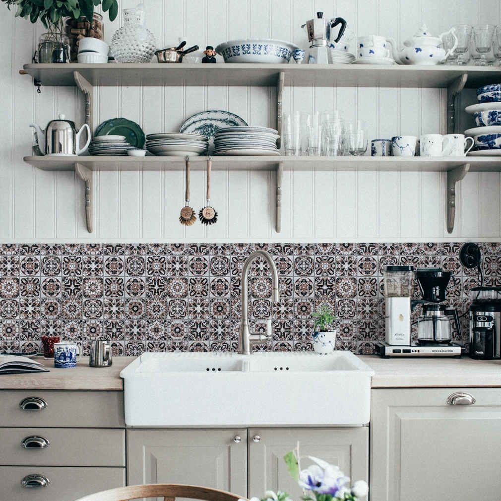 3D Self Adhesive Wall Tiles Bathroom Wall Tiles for Kitchen Backsplash Grey-black  embossing sticker