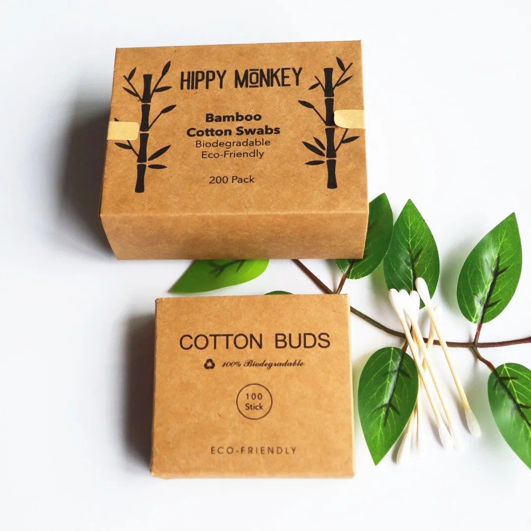 

Bamboo Wooden Cotton Ear Buds Eco Friendly Q Tips Cotton Swabs Cruelty-free Sustainable Ear Swabs