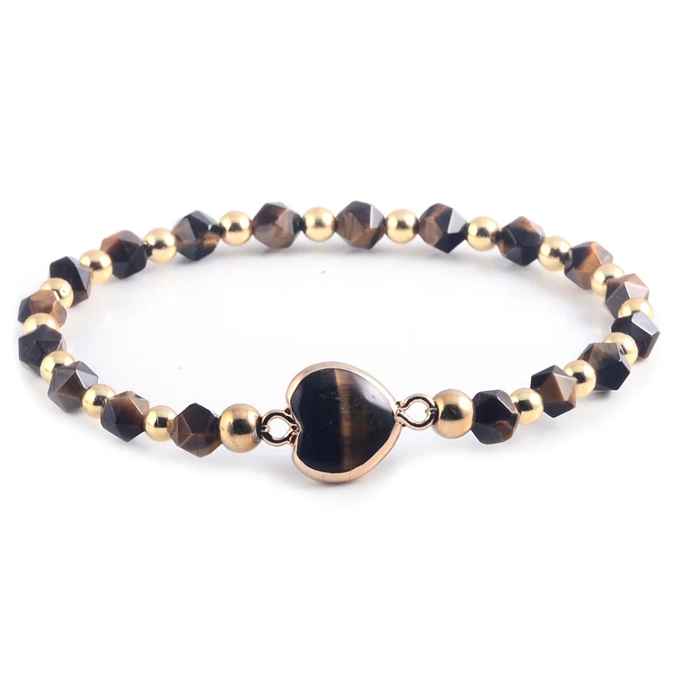 

Hot Selling Wholesale Popular Gemstone Custom Natural Stone Charm Wrap Bead Bracelet