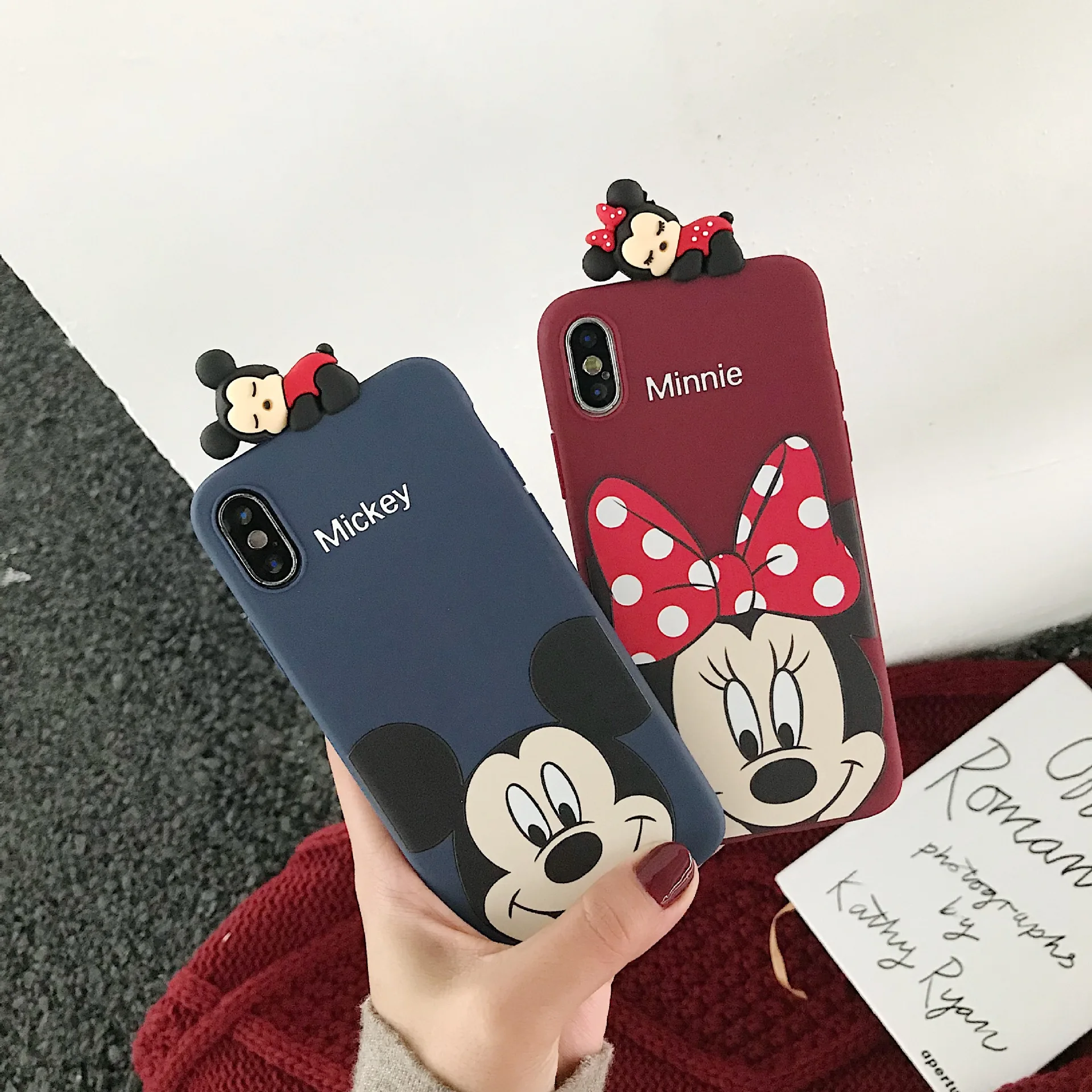 Free Shipping for iPhone 11 Pro Max 11Pro 11 7 8 X Xs Max Mickey Mouse Minnie Lover 3D Doll Case