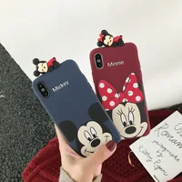 

Free Shipping for iPhone 11 Pro Max 11Pro 11 7 8 X Xs Max Mickey Mouse Minnie Lover 3D Doll Case