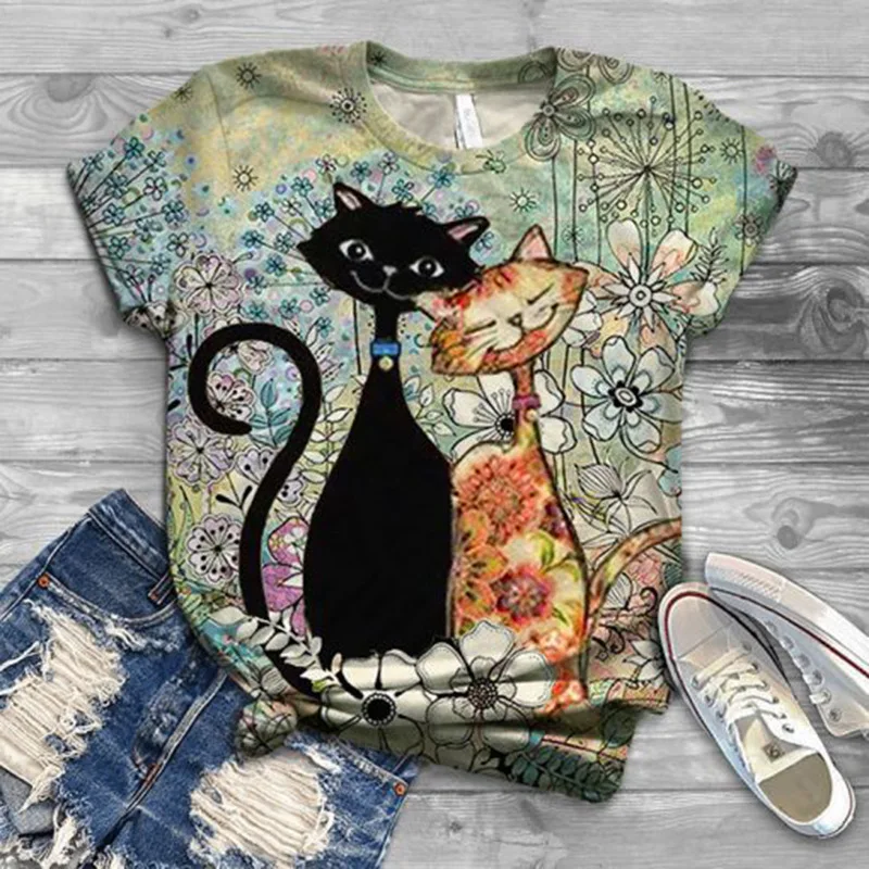 

Hot Sale Short Sleeve Tops Tees Popular Animal RoosterStreet Hipster Loose 3D Animal Print Hot Summer Women's T-shirt