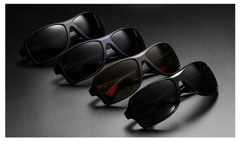 New Fashion Square Frame Men Sunglasses Arc Outdoor Protection Male Eyewear