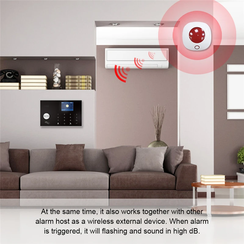 Indoor home alarm wireless Strobe siren