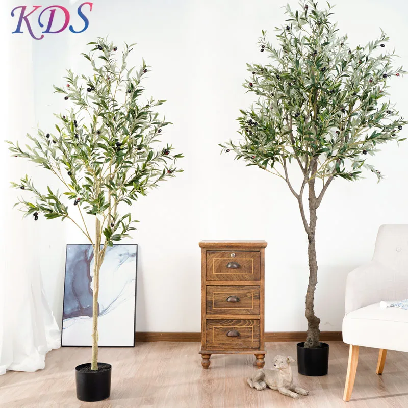 

Artificial plants trees faux plants bonsai tree olive tree ornamental plants wood trunk for indoor outdoor decoration, Green color