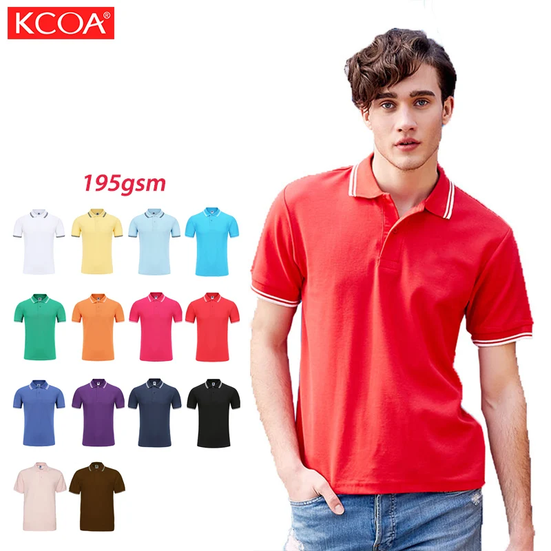 

195g Soft Blank Casual Quick Dry Cotton Men Polo T Shirt, 14 colors or custom colors