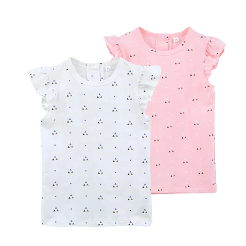 

ODM Custom Design Baby Clothing Super Soft Cotton Plain T-shirt, White & pink