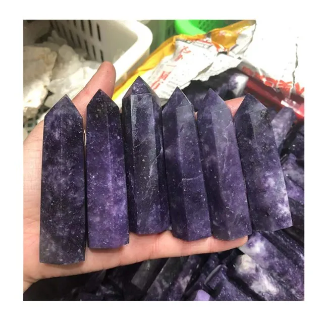 

wholesale crystal quartz tower points natural spiritual healing lepidolite point wand for decor