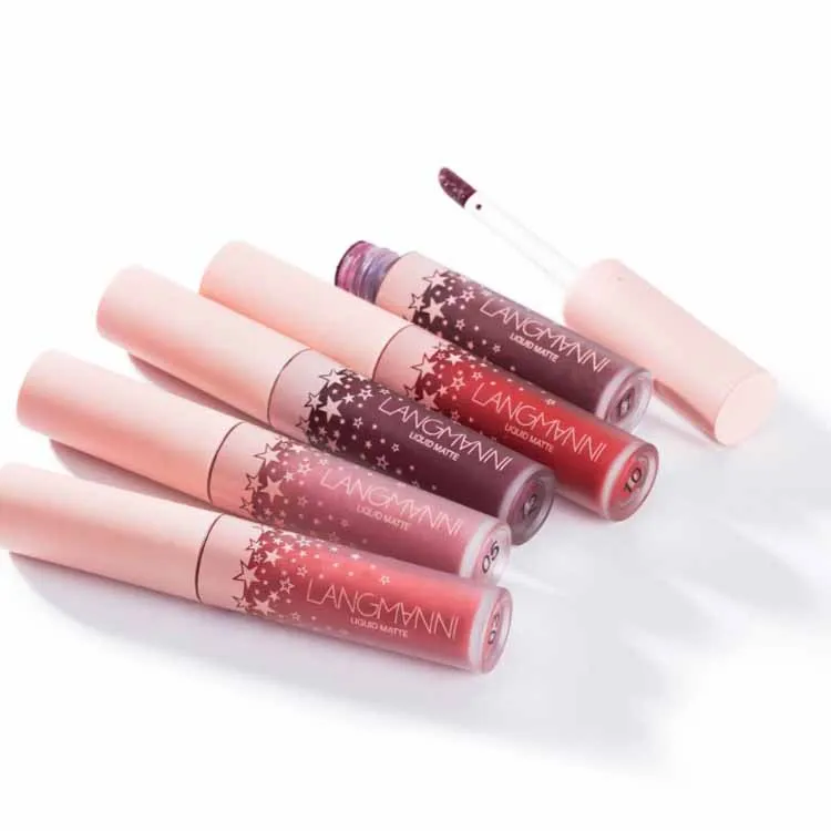 

Langmanni 12 PCS Liquid Lipstick Makeup Lip Gloss Long Lasting Moisture Waterproof Non-stick Cup Red Sexy