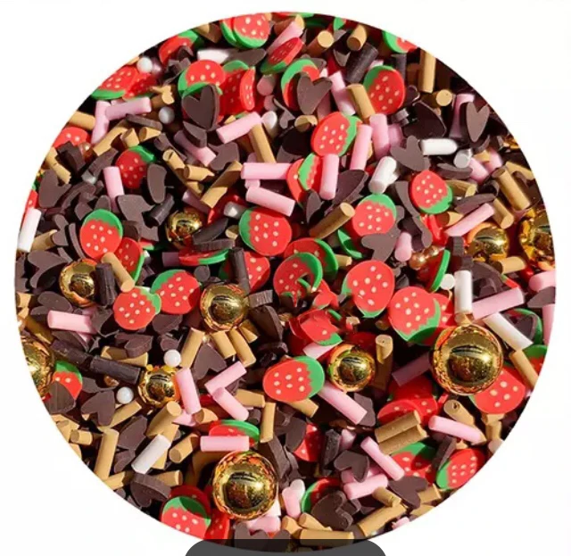 

1k per bag Cute mix Polymer Clay Slices Sprinkles for fruit Slime nail art decals, Many designs can choose