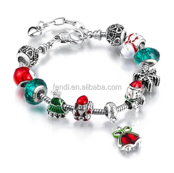 

DIY christmas bead bracelet jewellery women beaded christmas charm bracelet, Picture