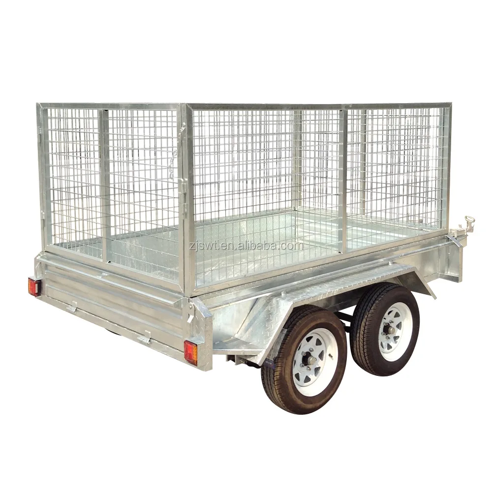 Galvanised 8x5 Car Tandem Box Trailer with Cage