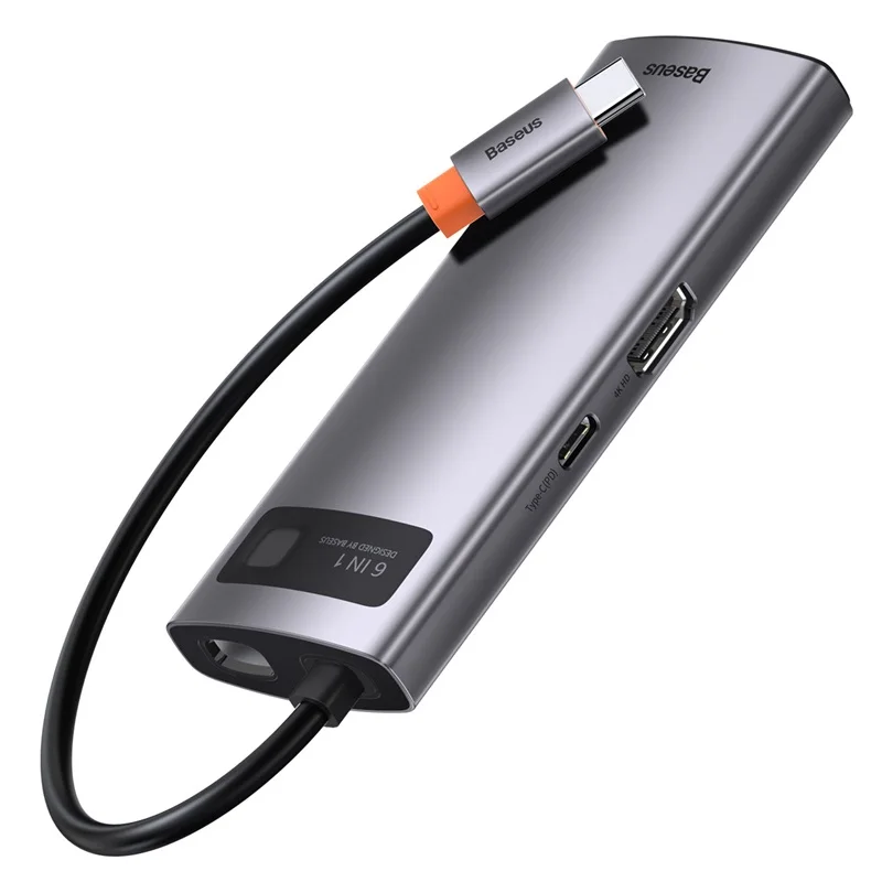 

Metal Gleam Series 6-in-1 Multifunctional Type-C HUB Docking Station, Space gray