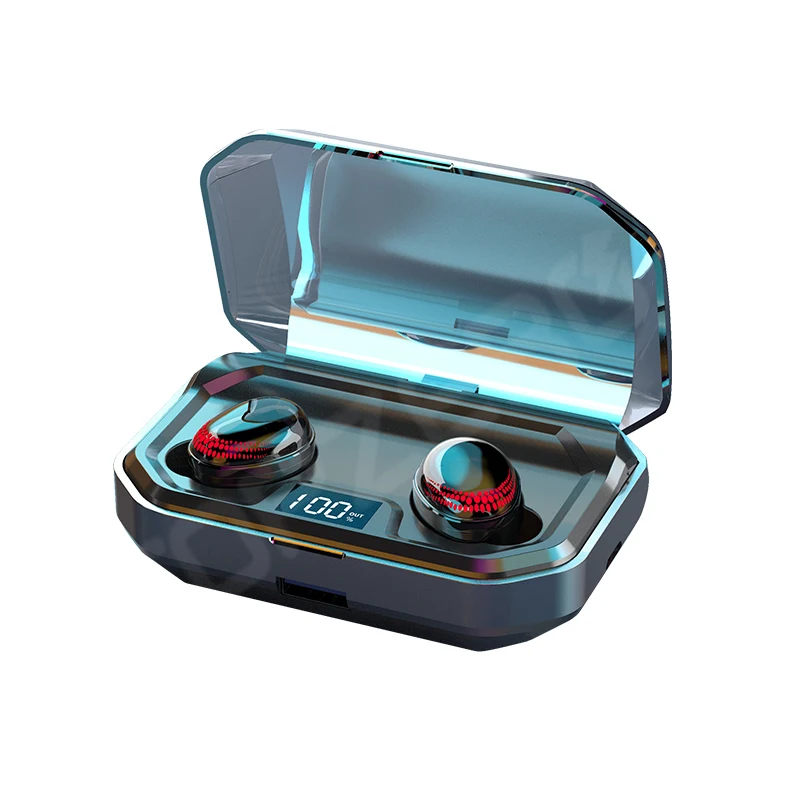 Newest Quality Portable 3000mAh LED Charging Box BT 5.0 Wireless Invisible Earphone 6D Noise Cancelling Waterproof TWS Earbuds