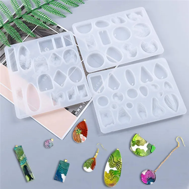 

Y2677 Epoxy resin jewelry pendants molds ocean island shaped silicone earring molds, Random