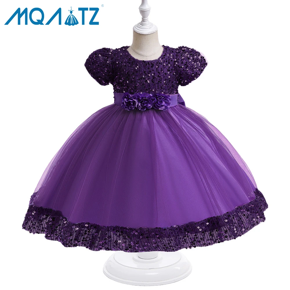 

MQATZ Baptism Princess Dress Sequin Children Clothing Celebration Infant Party Dress N2116A