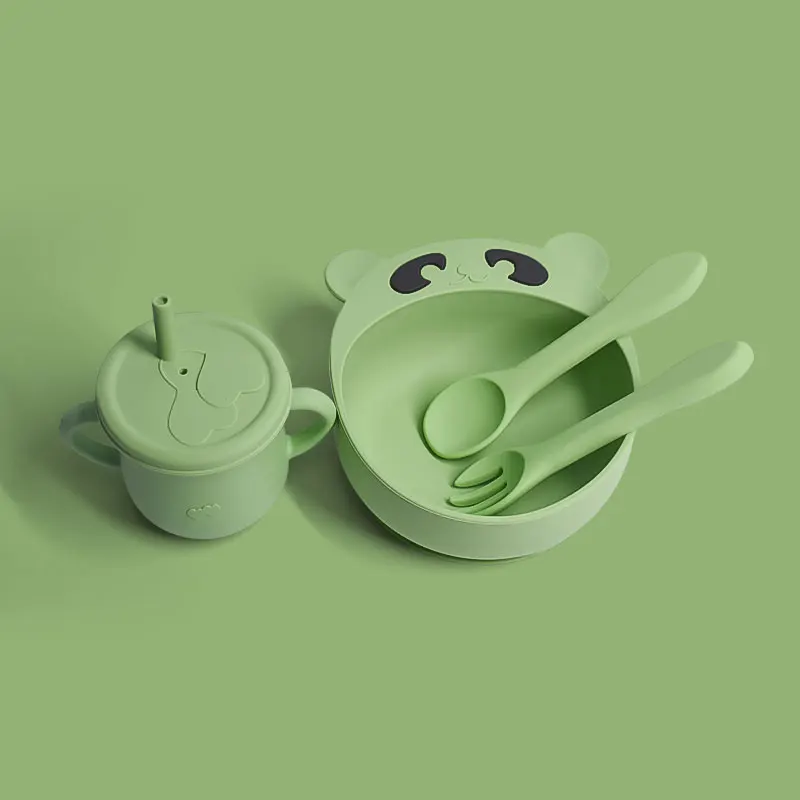 

Legenday Eco-friendly Colorful Tableware Silicone Baby Feeding Suction Bowl, Green