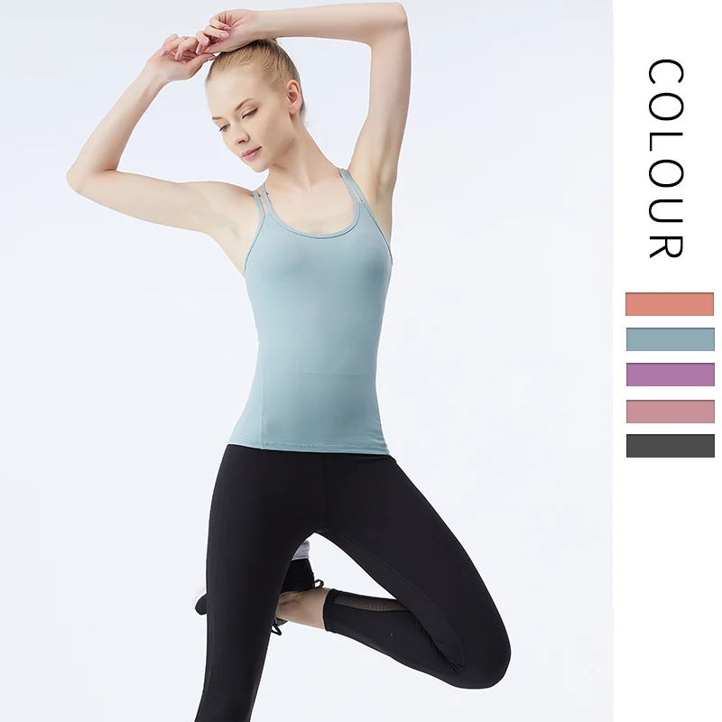

Yoga sports vest women's sleeveless quick drying fitness yoga tops for women and girl, Picture shows