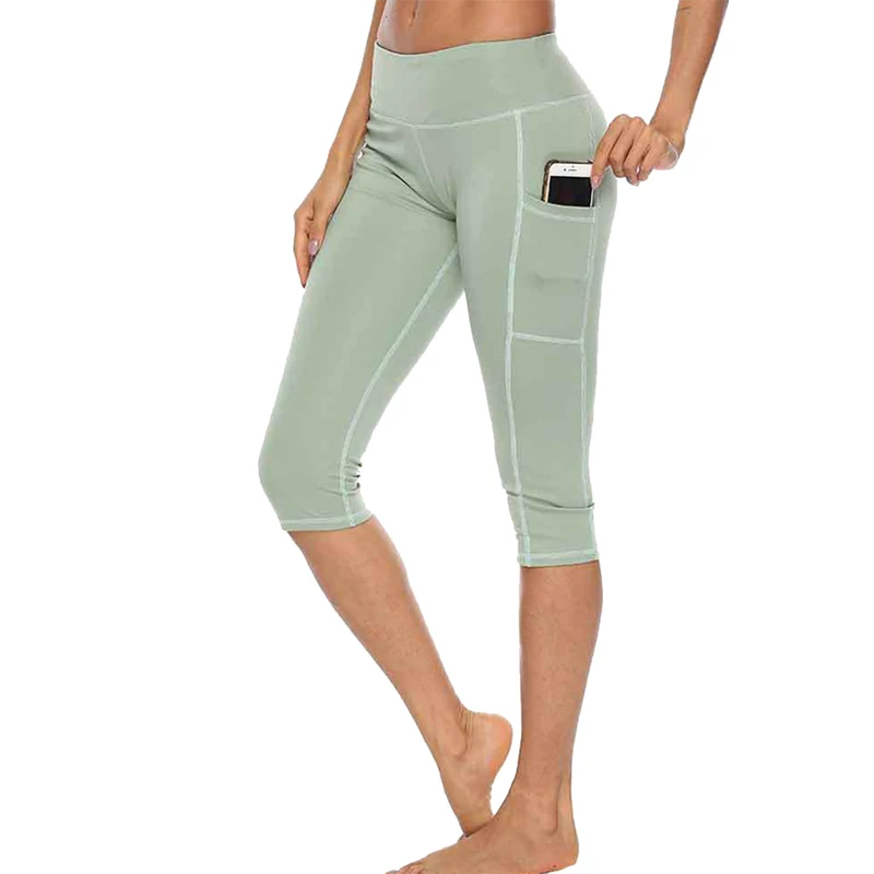 Steppe High Waist Yoga Capris for Women Workout Leggings with Pockets