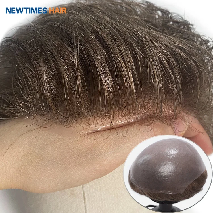 

newtimeshair v-looped super thin skin men human hair toupee hair system prosthesis wigs vendor for men