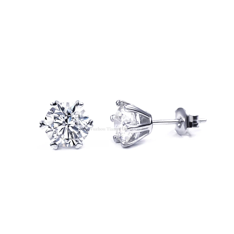 

Tianyu gems mens jewelry screw back 5mm mossanite round moissanite sterling 925 silver stud earrings set for women