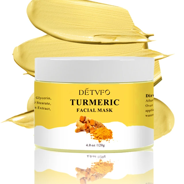 

Free sample moisturizing Deep Cleansing turmeric face clay mask facial mud mask, Yellow