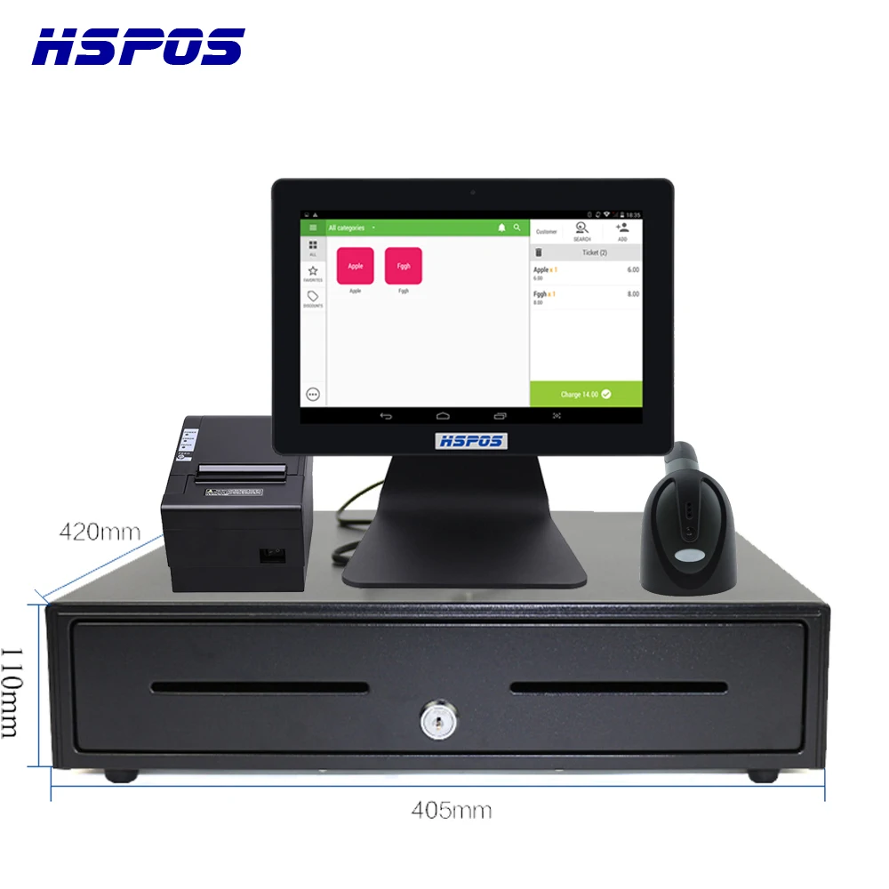 

12inch touch monitor android tablet with thermal printer,scanner,cash drawer for retail shops