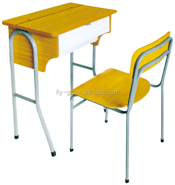 Primary School Classroom Students Study Wooden Single Desk And Chair ...