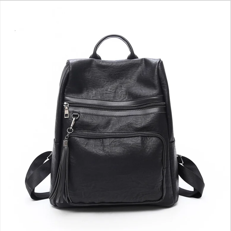 

2021 Hot Sale Waterproof Tassel Laptop Backpack Daily Hiking Backpack Sewing Thread Backpack, Brown