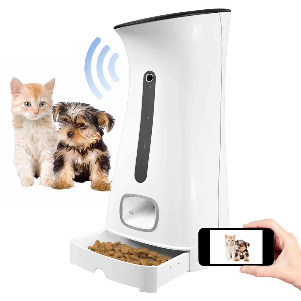 

Large 7.5L plastic automatic smart pet feeder with camera and voice, Picture shows