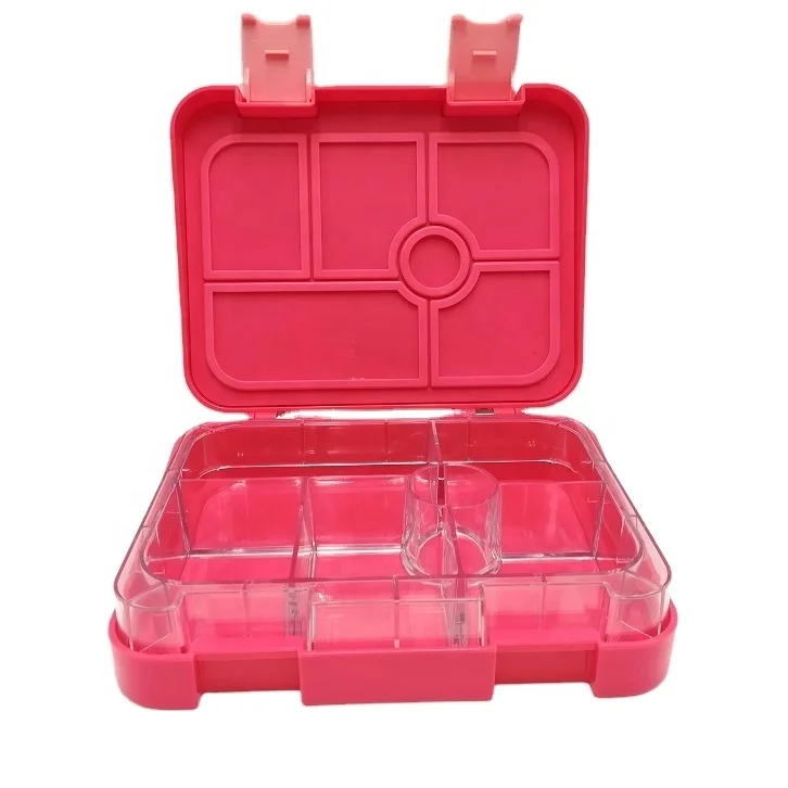 

2020 Newest Leakproof Sealed Plastic Bento Box 6 Sections microware safe BPA free Lunch Box