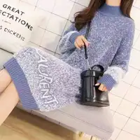 

Wholesale winter thick high neck long women sweater dress