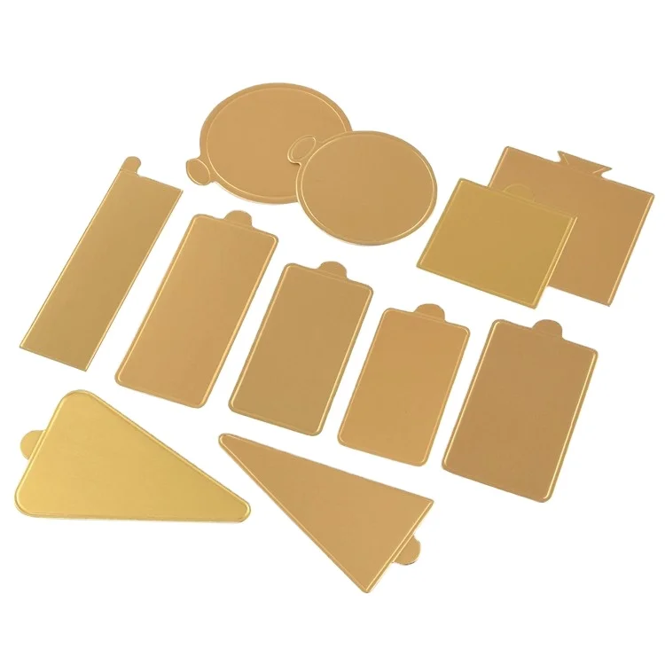 

Bakest Triangle Square Paper Cake Pads Mousse Cake Board Gold Cake Pads