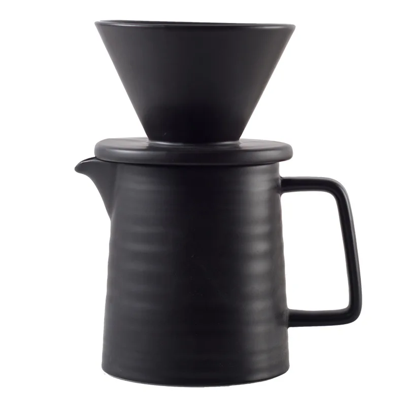 

Ceramic v60 Coffee Dripper Set, White and black color