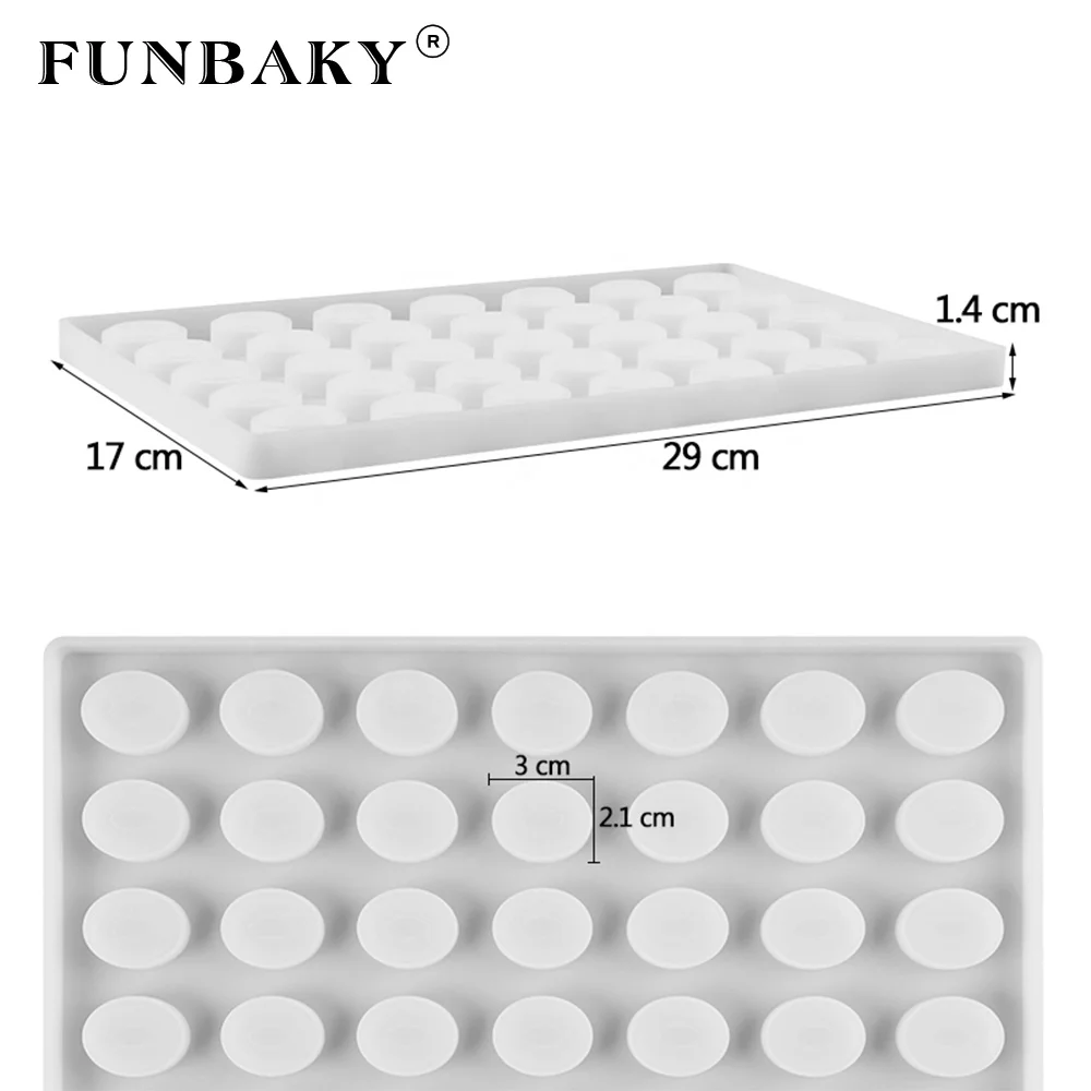 

FUNBAKY Multi - cavity candy silicone mold oval shape chocolate jelly beans making tools hard soft candy silicone molds, Customized color