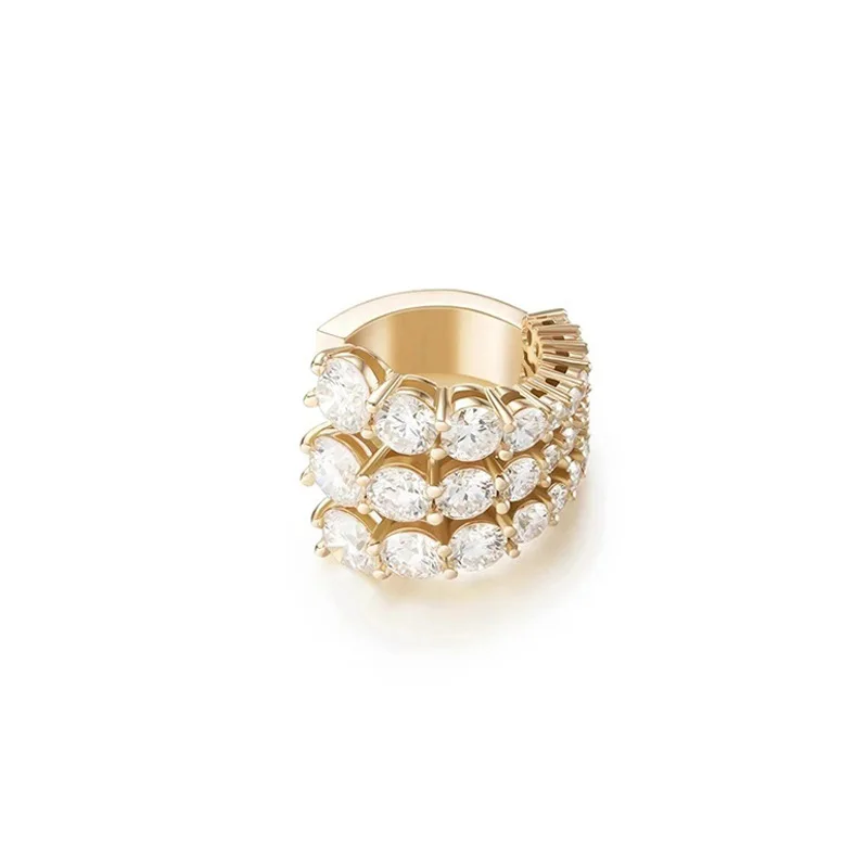 

New Arrive C Ear Clip No Ear Hole Earring Female Ear Stud Multi-layer Diamond Earring