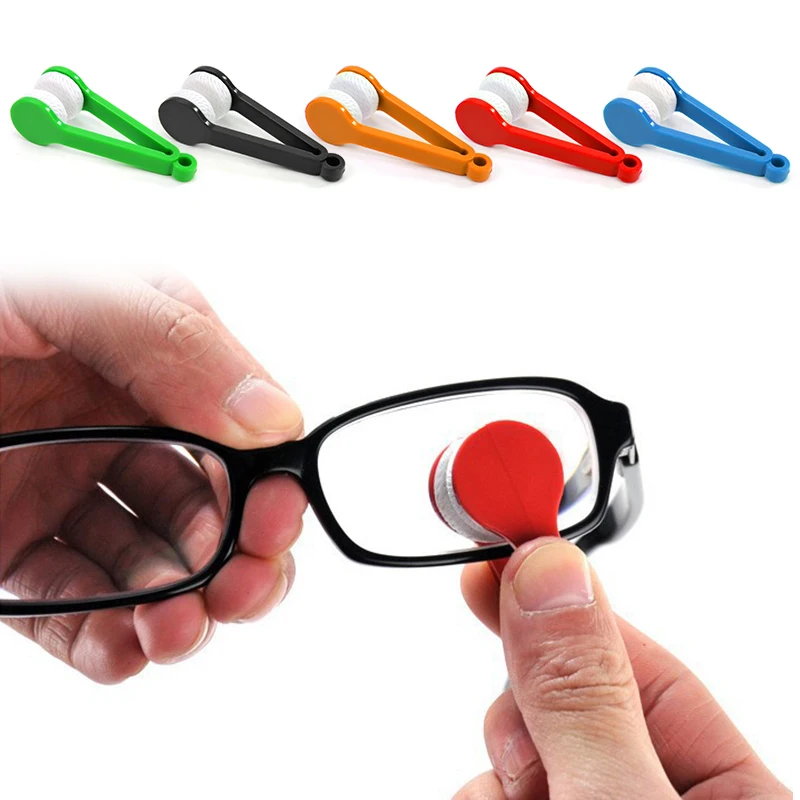 

Mini Portable Multifunctional Sun Glasses Eyeglass Cleaning Rub microfiber spectacles eye glasses cleaner brush, Black/blue/orange/green/red