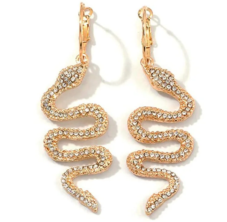 

Gold-plated Dangle Earrings Personalized Hypoallergenic Earrings Snake Earrings for Women