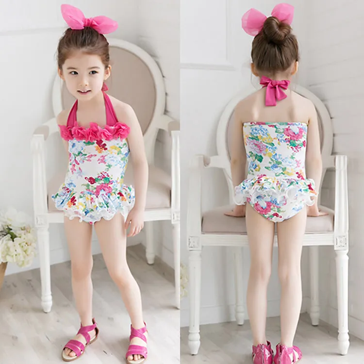 

Ivy40743A Summer Sweet Baby Girls Swimsuit One Piece Kids Girls Floral Swimming Wear Girl Kids Cute Bikini, Colorful